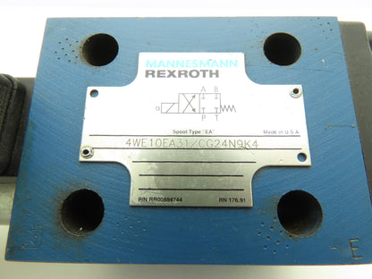 Rexroth 4WE10EA31/CG24N9K4 Hydraulic Directional Control Solenoid Valve 24VDC