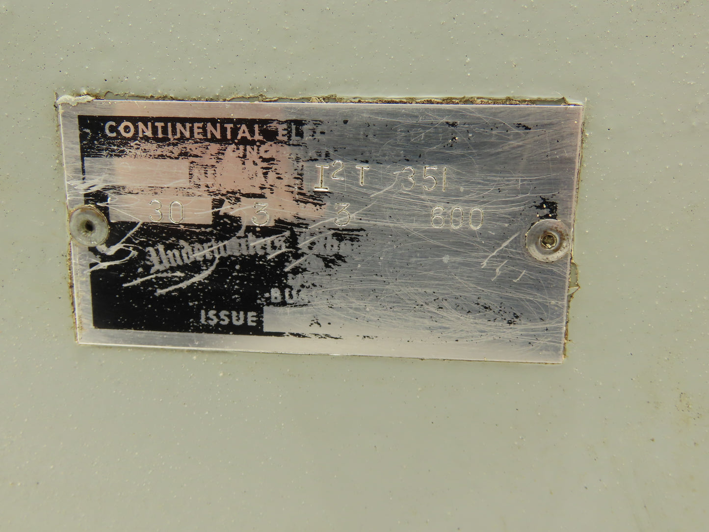 Continental Electric I2T 351 Fusible Busway Disconnect Switch 30A 3P 600VAC