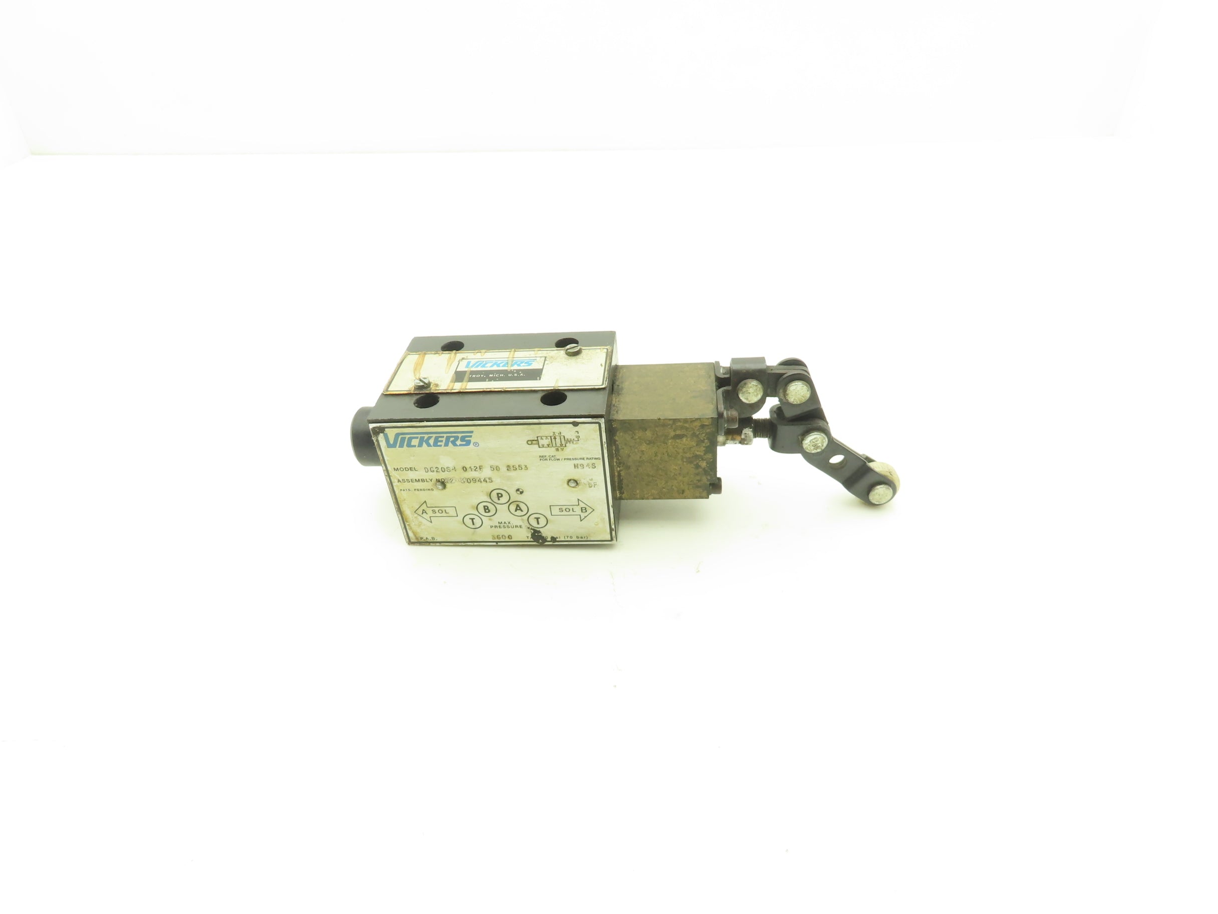 Vickers DG20S4 012F 50 S553 Directional Control Valve Spring Lever ...