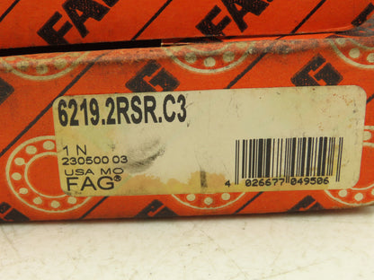 FAG 6219.2RSR.C3 Ball Bearing Deep Groove 3.74" ID x 6.693 OD x 32mm Width