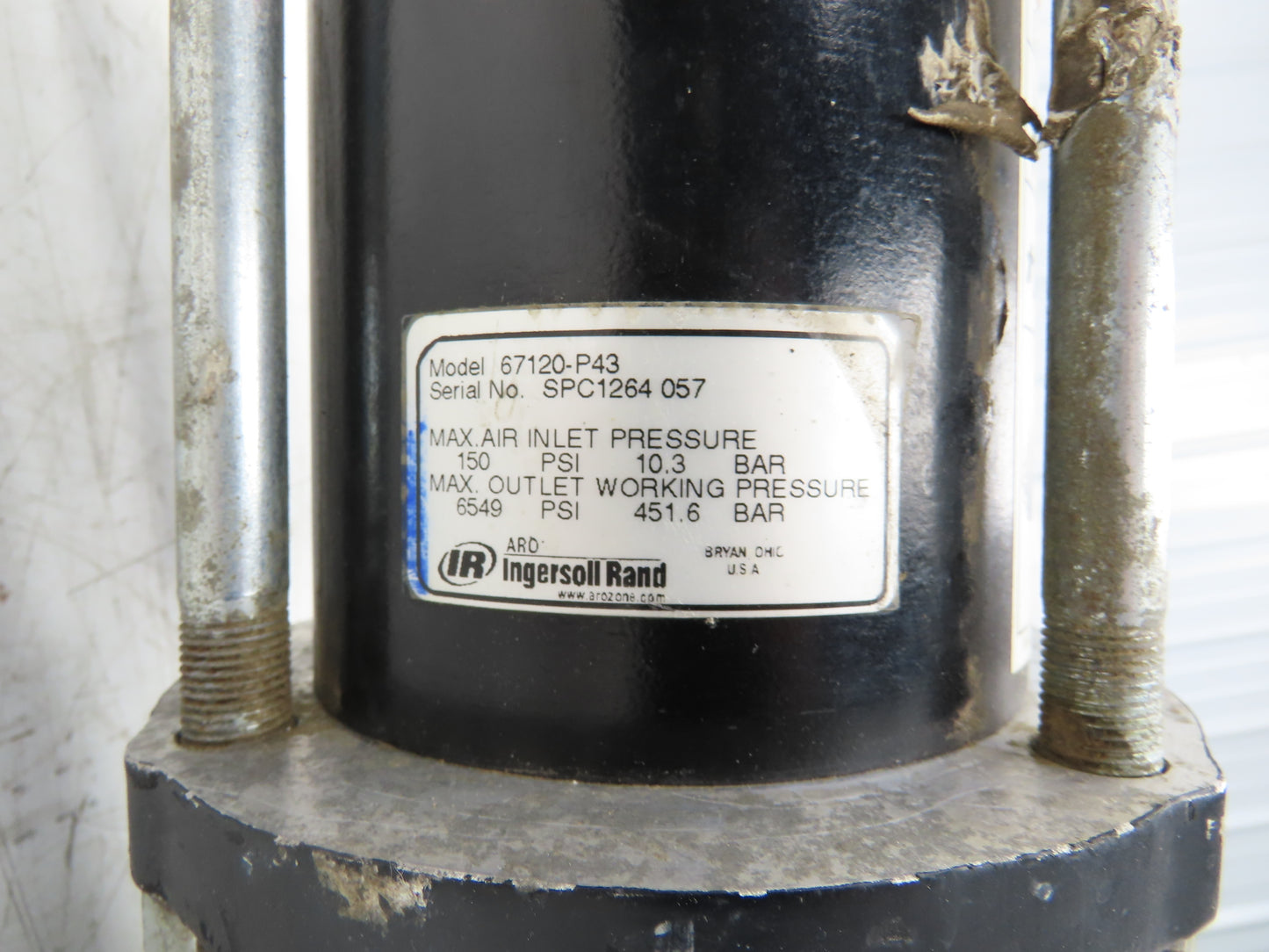 Ingersoll Rand ARO 67120-P43 Pneumatic Extrusion Piston Pump 6549psi 67100-P43