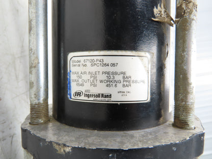 Ingersoll Rand ARO 67120-P43 Pneumatic Extrusion Piston Pump 6549psi 67100-P43