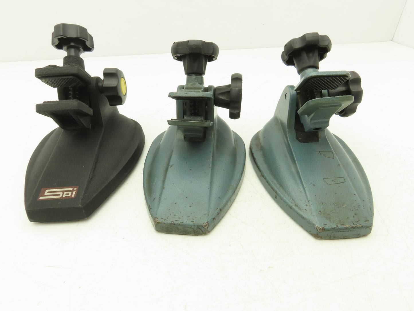 SPI 12-460 Cast Iron Micrometer Stand W/Padded Jaws Open To 20mm Lot of 3