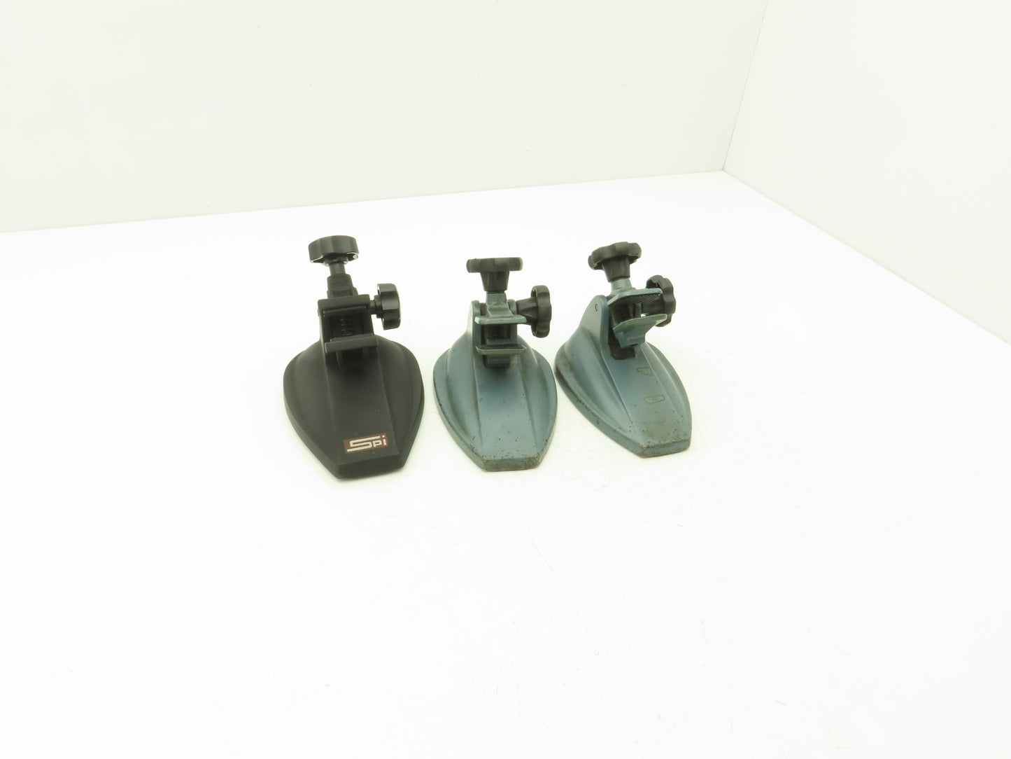 SPI 12-460 Cast Iron Micrometer Stand W/Padded Jaws Open To 20mm Lot of 3
