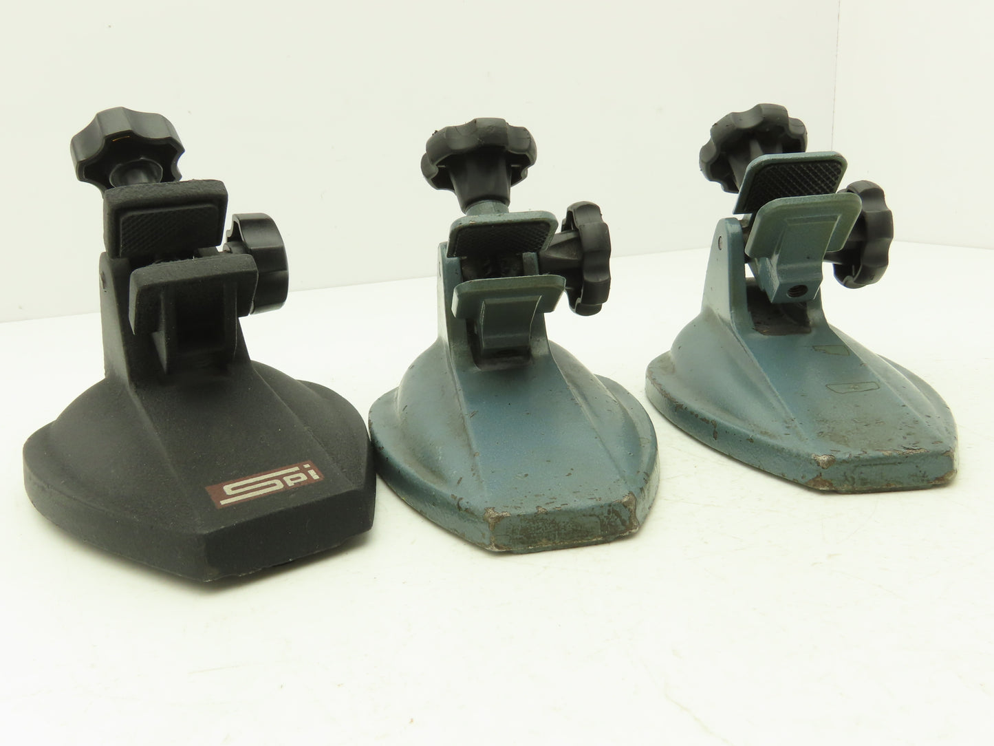 SPI 12-460 Cast Iron Micrometer Stand W/Padded Jaws Open To 20mm Lot of 3