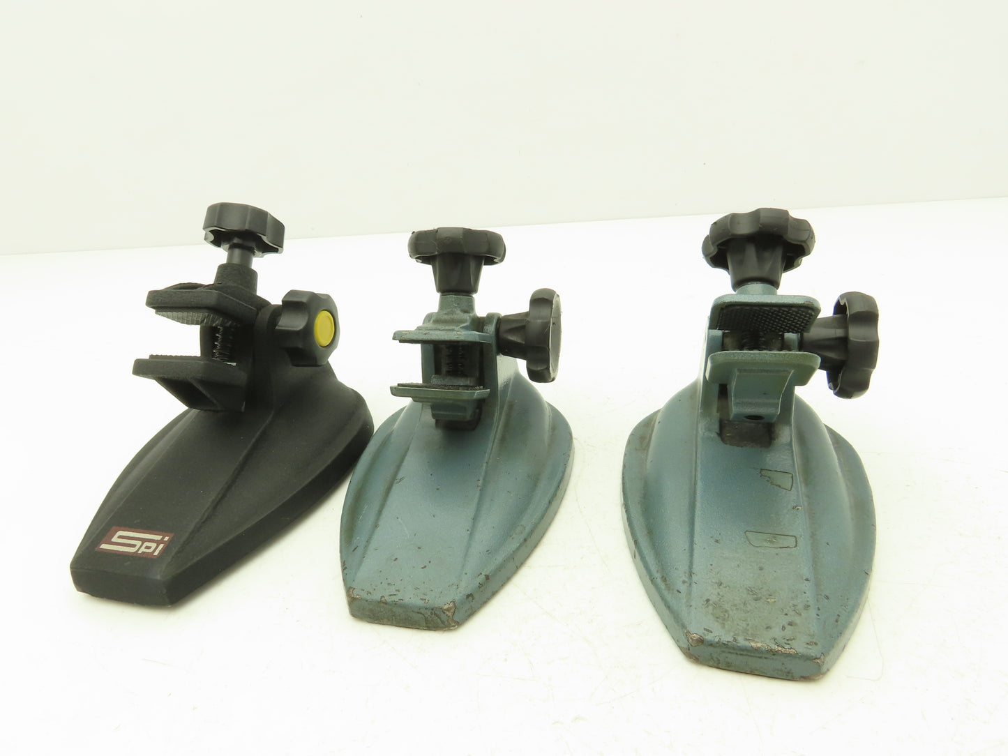 SPI 12-460 Cast Iron Micrometer Stand W/Padded Jaws Open To 20mm Lot of 3
