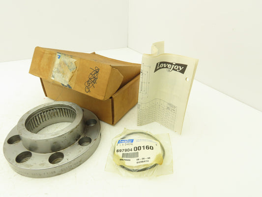 Lovejoy F 1.5S Flanged Gear Coupling Sleeve With O Ring Exposed Bolt 8 Hole
