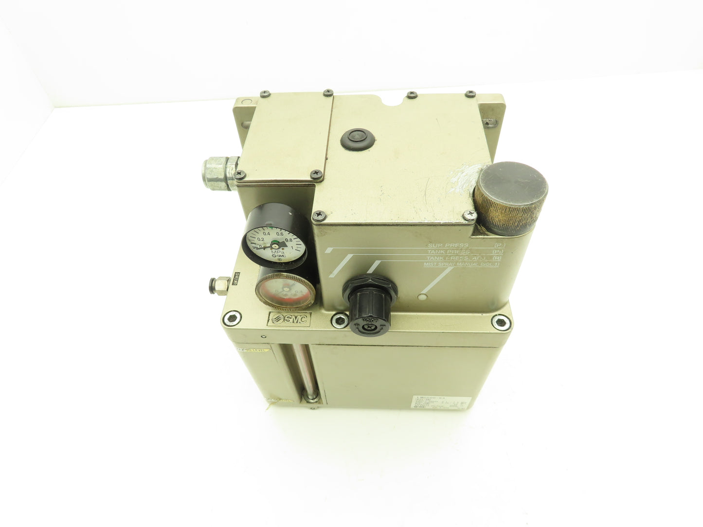 SMC LMU200-53 Pneumatic Lubricator Oil Mist Sprayer Pump 1 Gal Tank 24VDC