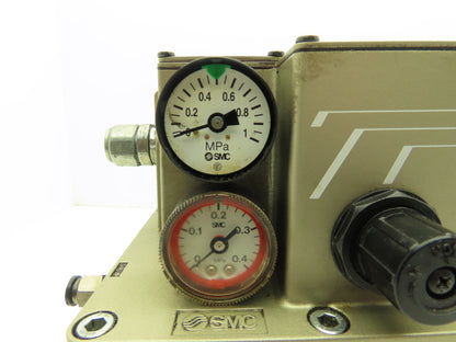 SMC LMU200-53 Pneumatic Lubricator Oil Mist Sprayer Pump 1 Gal Tank 24VDC