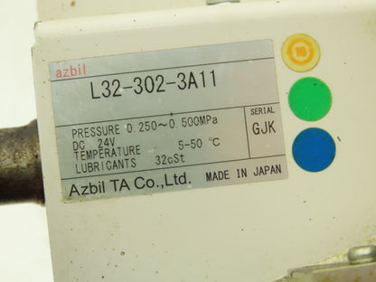 Azbil L32-302-3A11 Pneumatic Lubricator Semi-Dry Oil Mist Sprayer Pump 24VDC