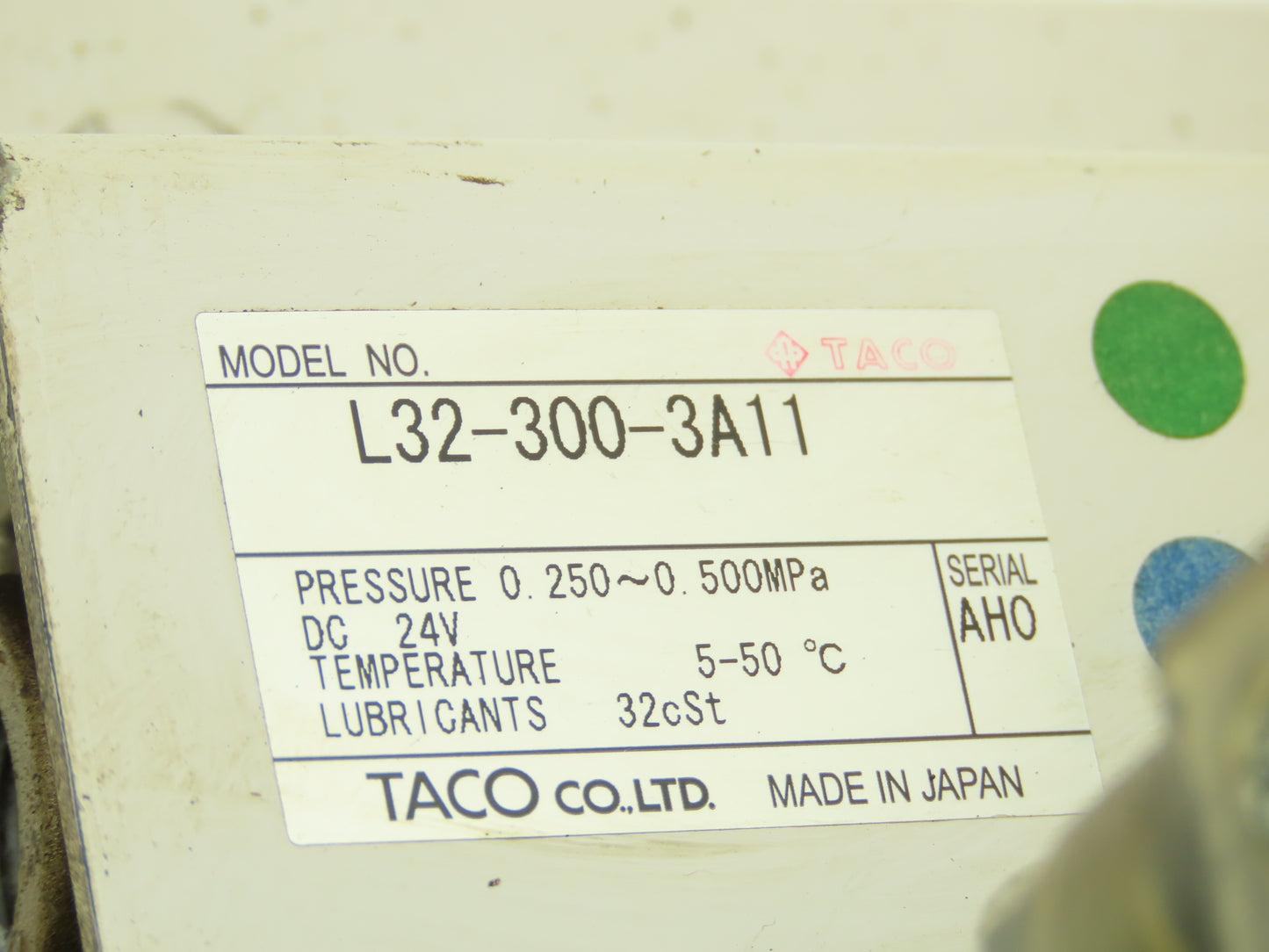 Taco L32-300-3A11 Pneumatic Lubricator Semi-Dry Oil Mist Sprayer Pump 24VDC