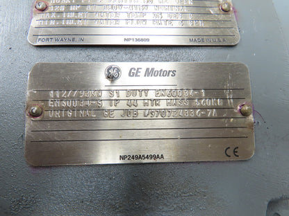 General Electric GE Spindle Motor 1780RPM 150Hp 460V Water Cooled 	408TCZ
