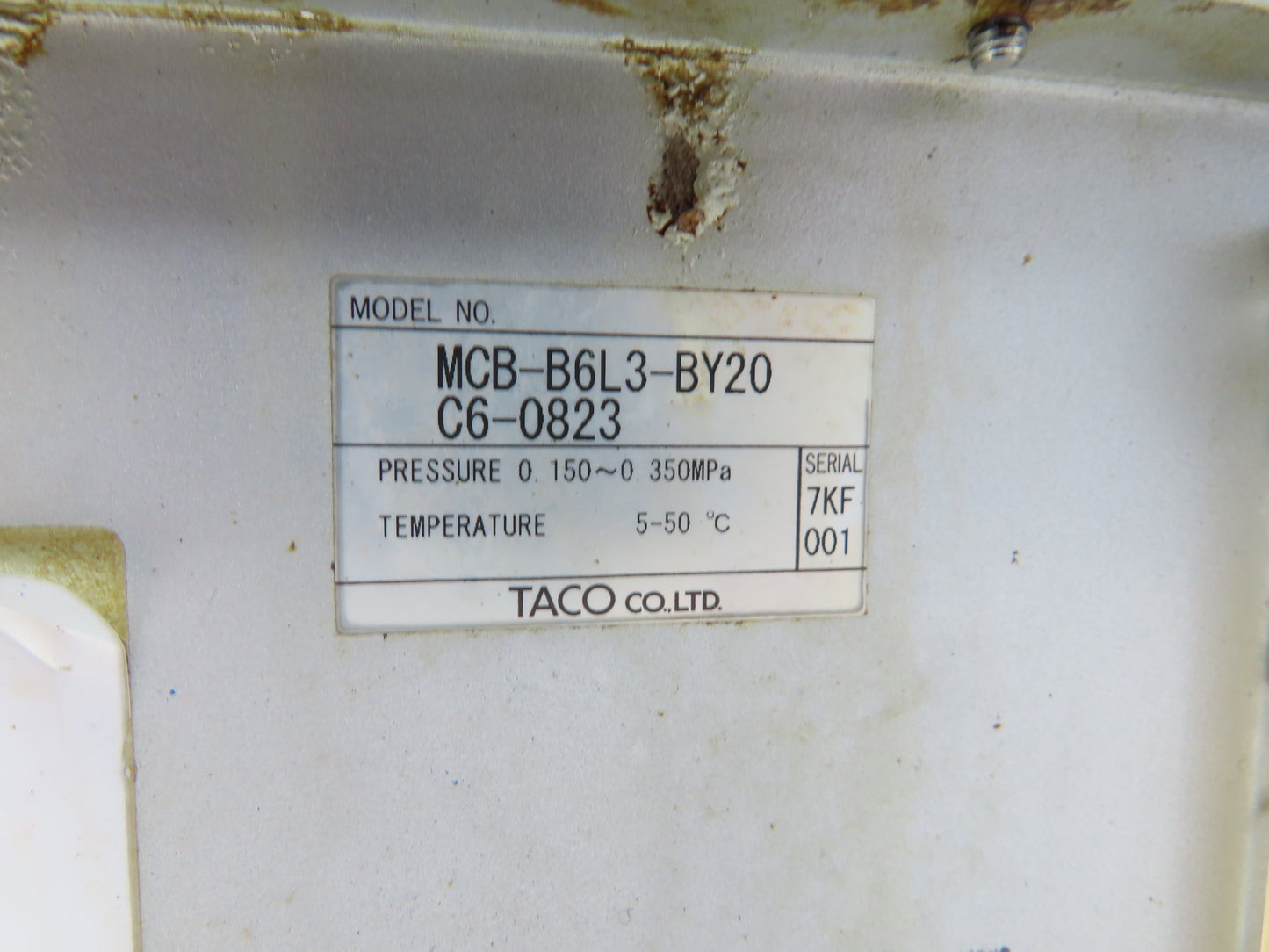 Taco Azbil MCB-B6L3-BY20 Pneumatic Lubricator Oil Mist Sprayer Pump 5 Gal 110V