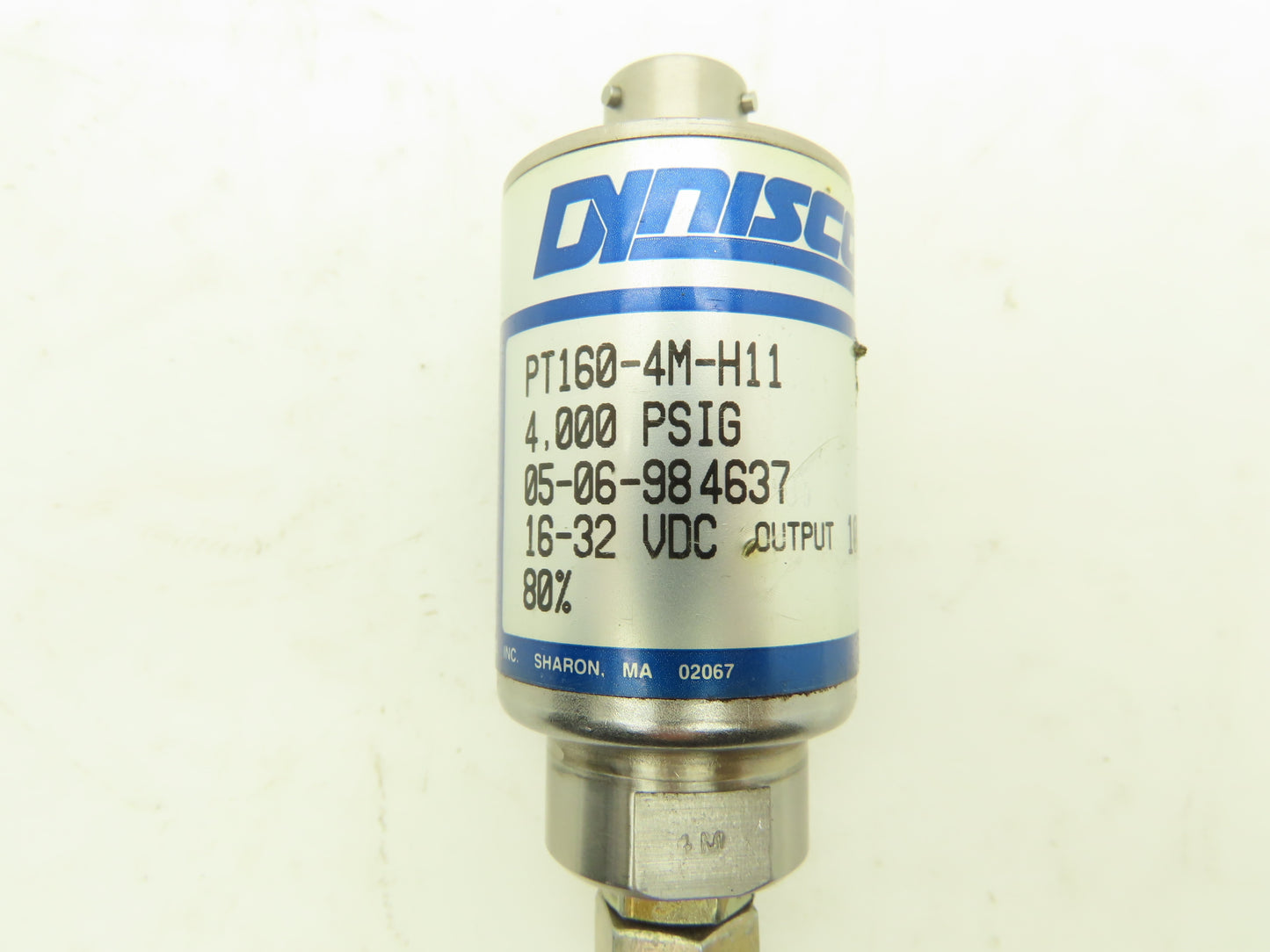 Dynisco PT160-3M-H11 Hydraulic Pressure Transducer Sensor 4000 PSI 15-32VDC
