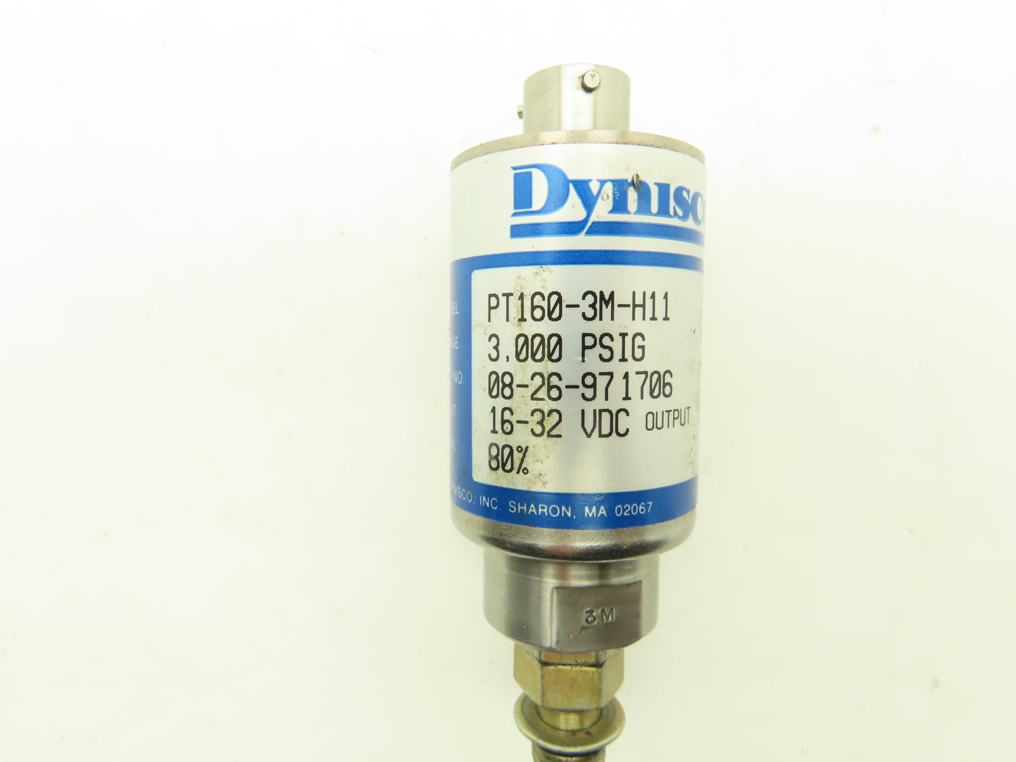 Dynisco PT160-3M-H11 Pressure Sensor 0-3000psig Transducer 16-32VDC In