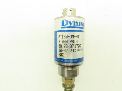 Dynisco PT160-3M-H11 Pressure Sensor 0-3000psig Transducer 16-32VDC In