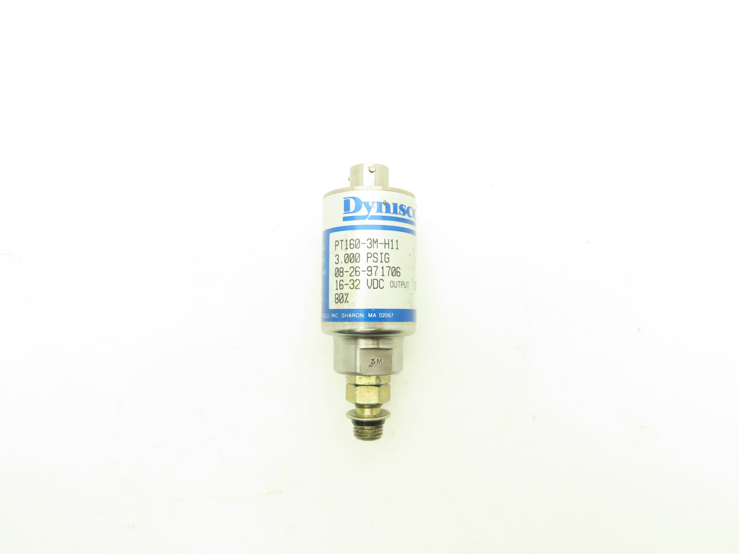 Dynisco PT160-3M-H11 Pressure Sensor 0-3000psig Transducer 16-32VDC In
