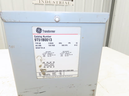 GE General Electric 9T51B0013 Transformer 3KVA HV 240/480V LV 120/240V 1PH 3R
