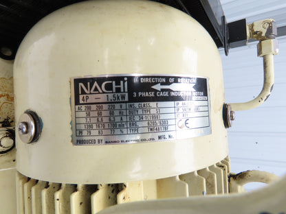 Nachi UVN-1A-1A2-1.5-4-11 Hydraulic Power Unit 20L Tank 7.6gpm Pump 1.5kw 220V