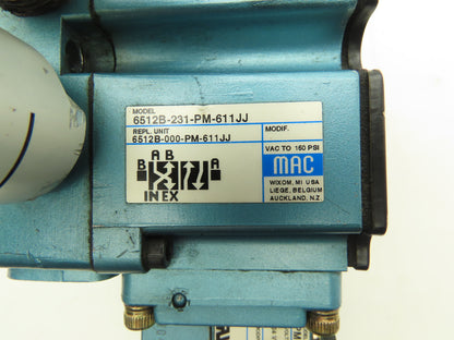 MAC 6512B-231-PM-611JJ Pneumatic 4/2 Single Solenoid Valve 24V 3/8" Sub-Base