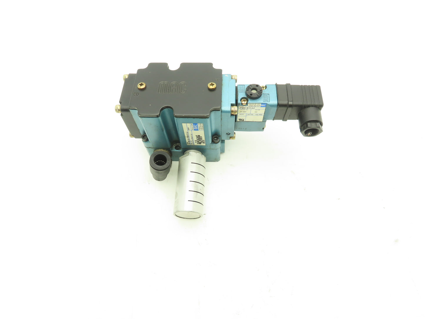 MAC 6512B-231-PM-611JJ Pneumatic 4/2 Single Solenoid Valve 24V 3/8" Sub-Base