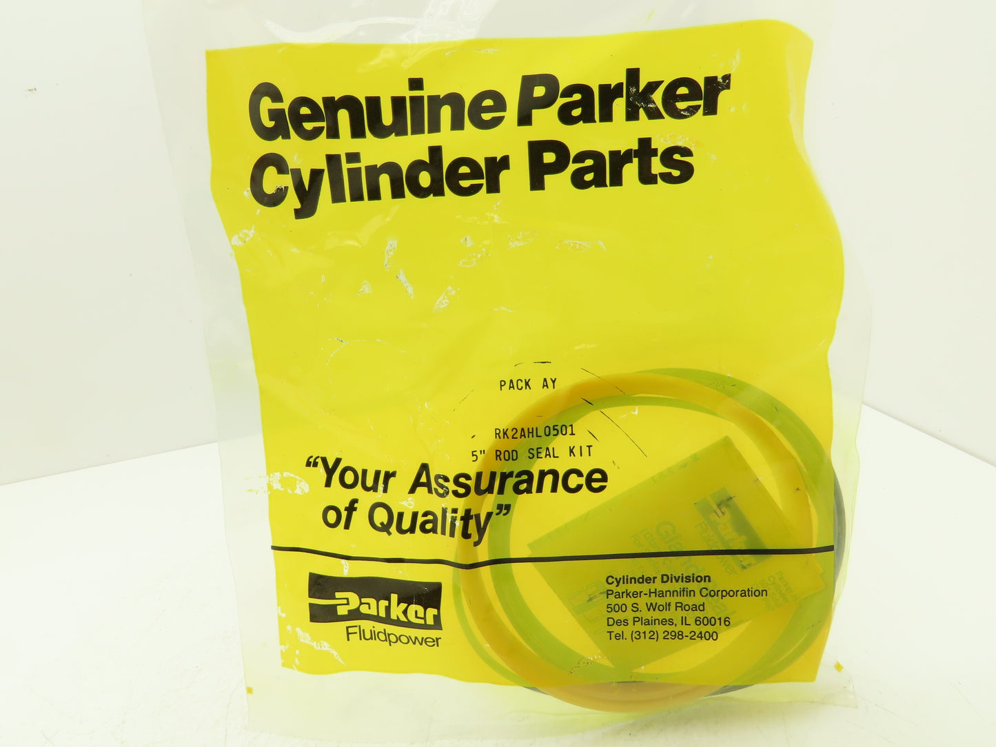 Parker RK2AHL0501 Nitrile Rod Seal Kit For 5" Rod 3 Piece U-Seal Wiper O-Ring