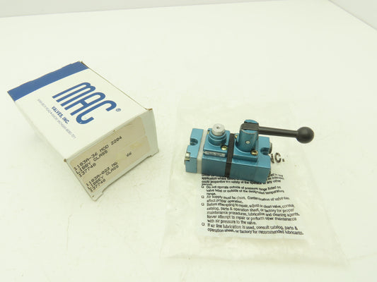 MAC 1183A-36 Pneumatic Control Valve With Hand Lever 150PSI 1/4" NPT Ports