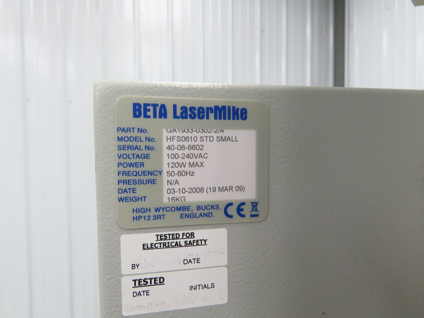 BETA HFS0610 LaserMike Sparktester Wire Cable Coating 6kv High Frequency