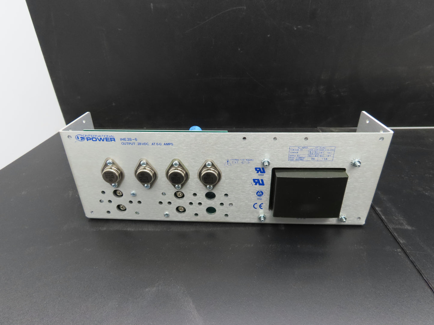 International IHE-28-6 DC Power Supply 100-240VAC 47-63Hz Input 28VDC 6A Output