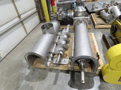 BW Sinclair 10" Screw Conveyor Food Grade Dry Bulk Feeder 3PH Belt Drive 128'