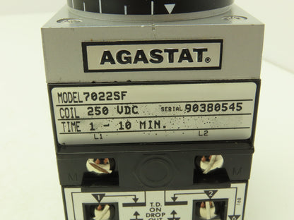 Agastat 7022SF Time Delay Relay 10 Amp Programable 1-10 Minutes 250VDC