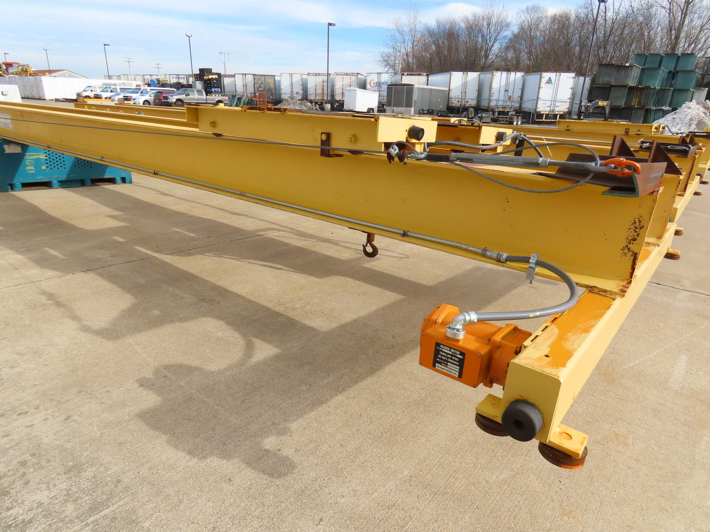 Harrington 1 Ton Free Standing 3-Bridge Crane System 39' 3" Span 225' Runway