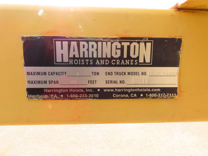 Harrington 1 Ton Free Standing 3-Bridge Crane System 39' 3" Span 225' Runway