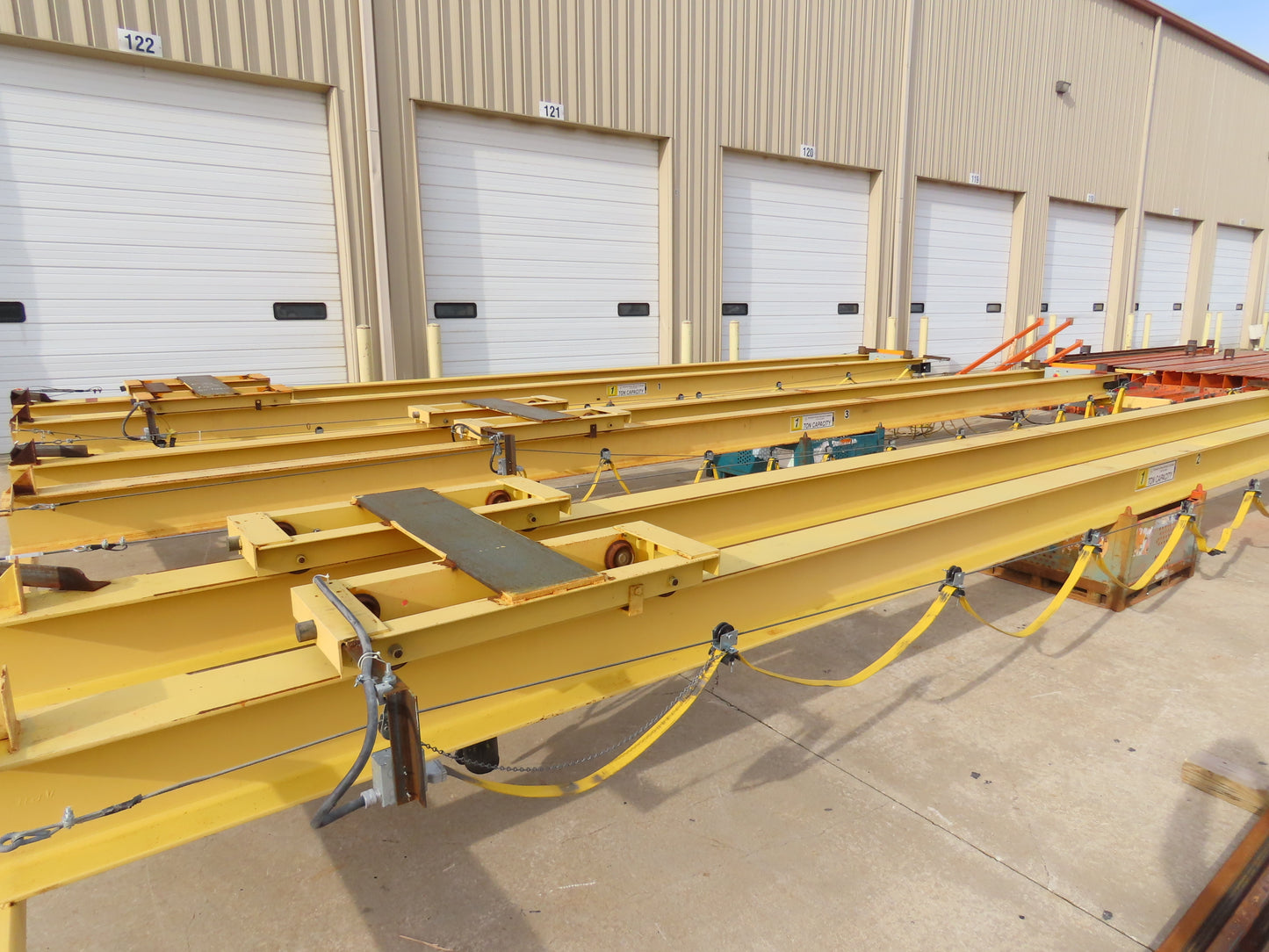 Harrington 1 Ton Free Standing 3-Bridge Crane System 39' 3" Span 225' Runway