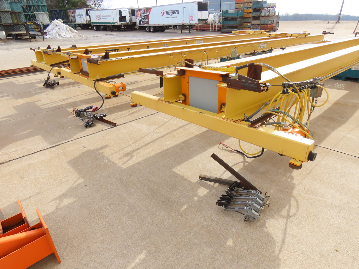 Harrington 1 Ton Free Standing 3-Bridge Crane System 39' 3" Span 225' Runway