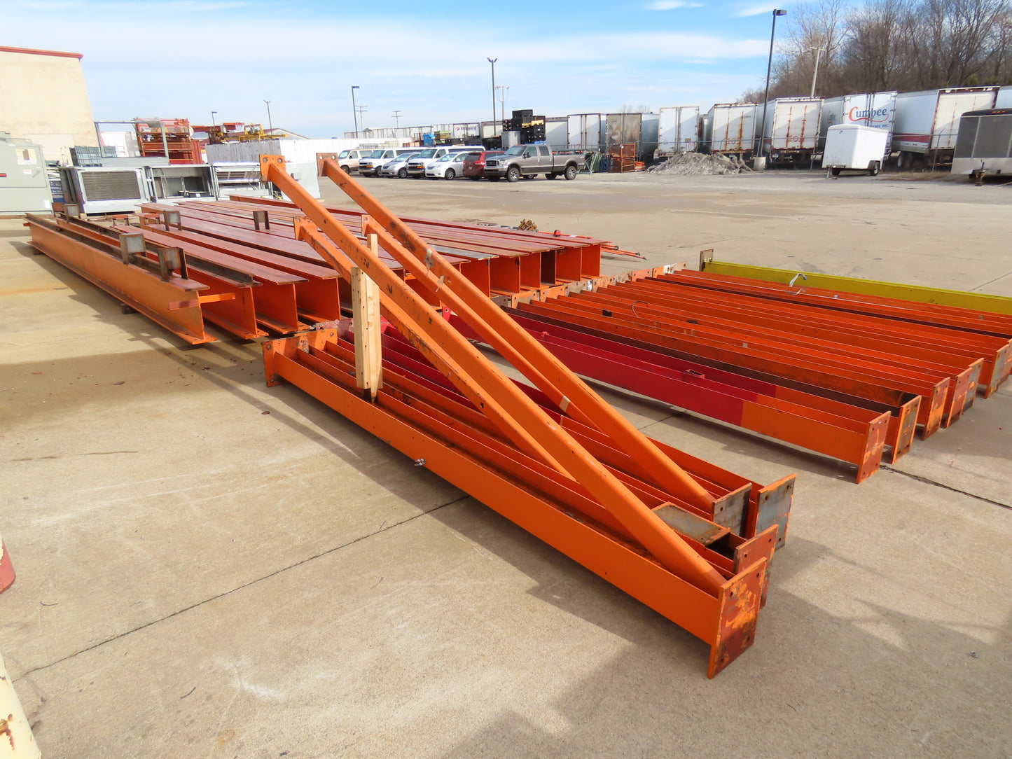 Harrington 1 Ton Free Standing 3-Bridge Crane System 39' 3" Span 225' Runway
