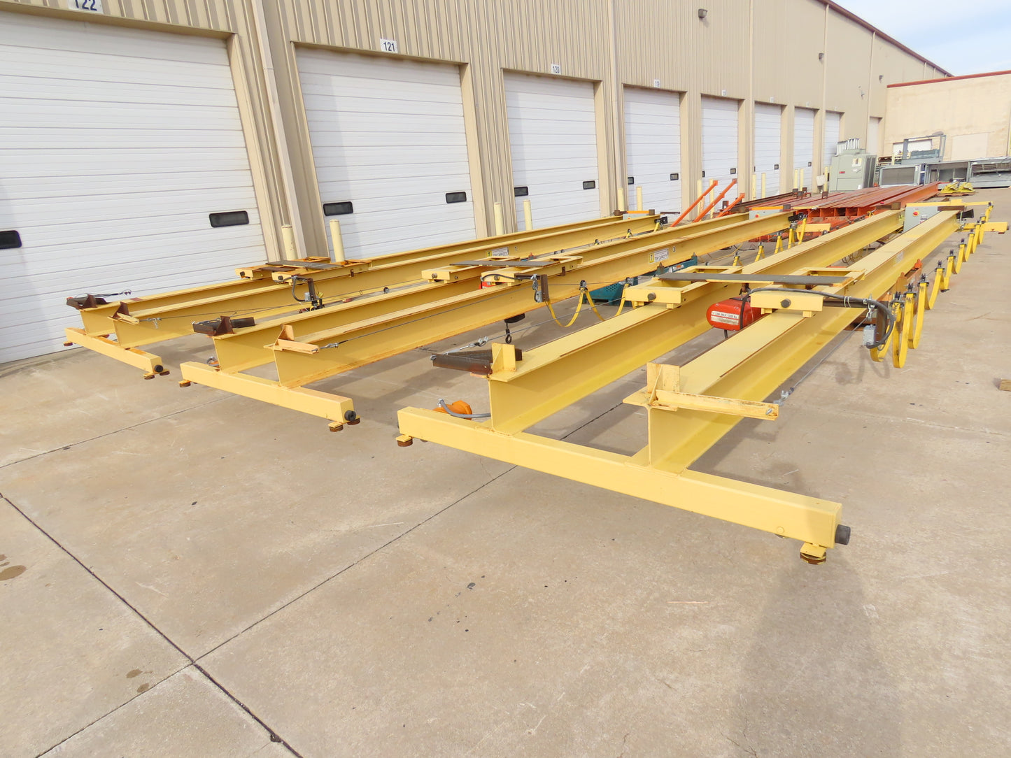 Harrington 1 Ton Free Standing 3-Bridge Crane System 39' 3" Span 225' Runway