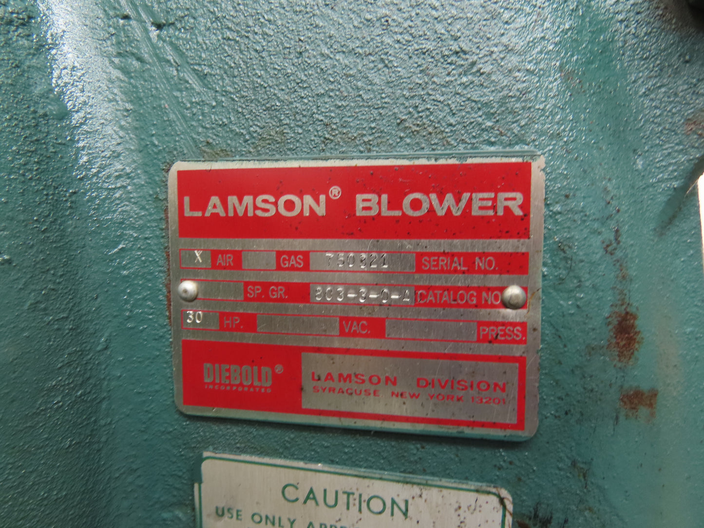 Lamson Multistage Centrifugal Blower 30Hp 230/460V Hoffman Gardner Denver
