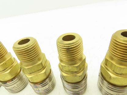 Hansen 400 Pneumatic Socket Coupling 1/2" NPT Male Brass Body Lot of 6
