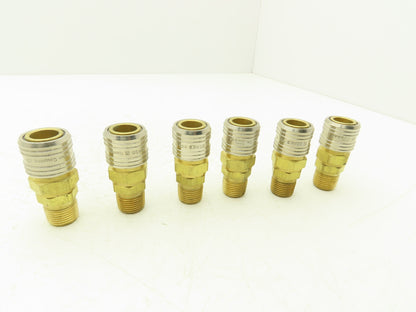 Hansen 400 Pneumatic Socket Coupling 1/2" NPT Male Brass Body Lot of 6