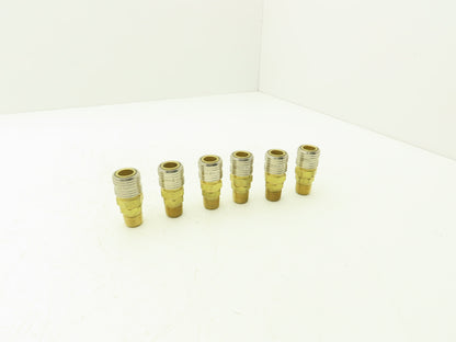 Hansen 400 Pneumatic Socket Coupling 1/2" NPT Male Brass Body Lot of 6