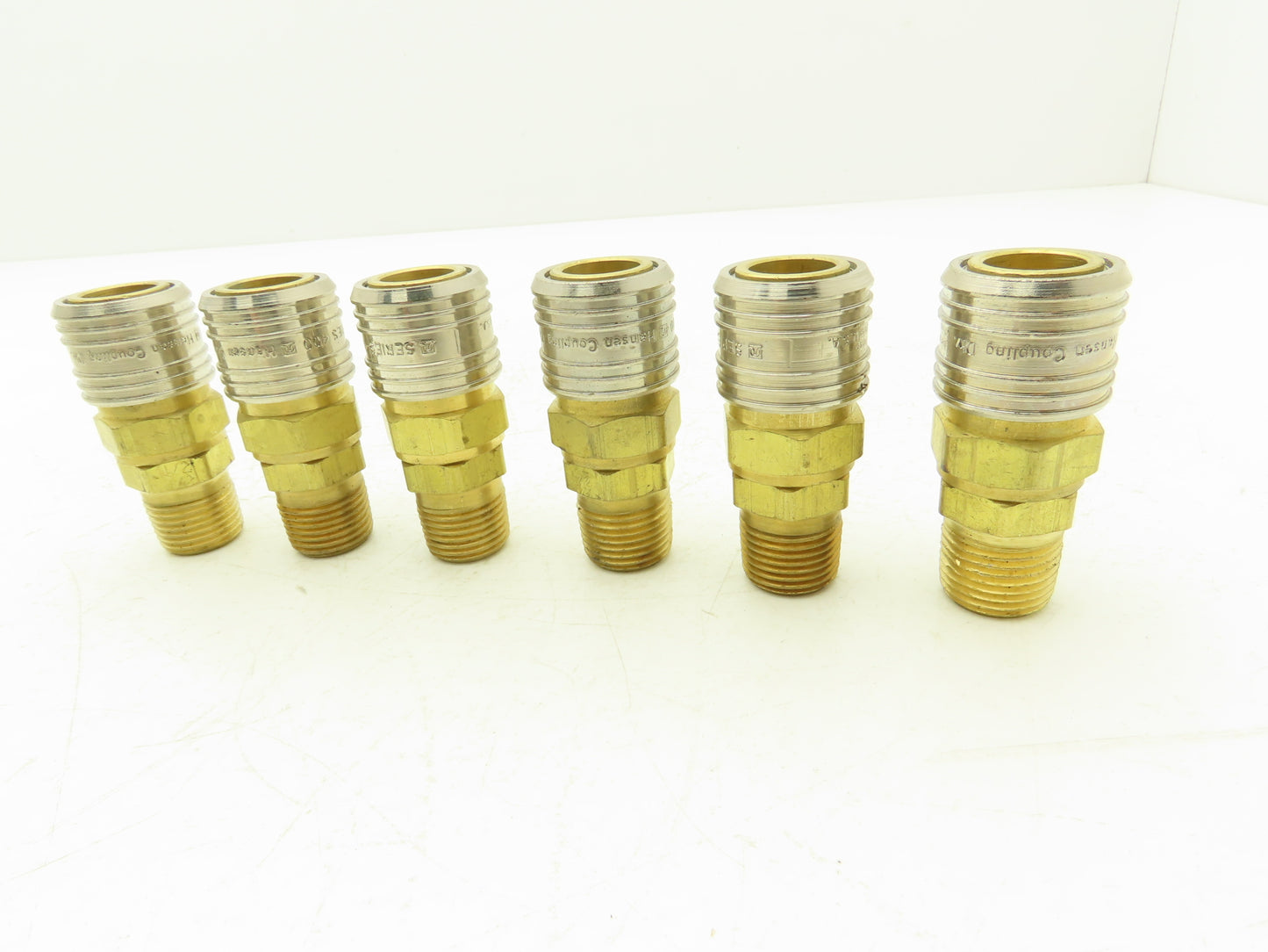 Hansen 400 Pneumatic Socket Coupling 1/2" NPT Male Brass Body Lot of 6