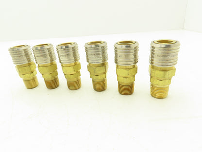 Hansen 400 Pneumatic Socket Coupling 1/2" NPT Male Brass Body Lot of 6