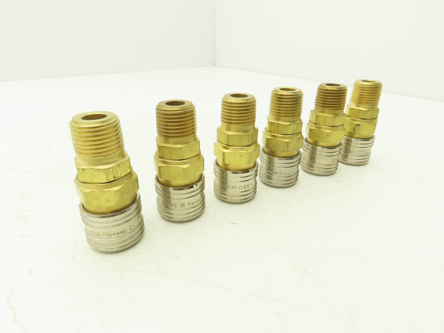 Hansen 400 Pneumatic Socket Coupling 1/2" NPT Male Brass Body Lot of 6
