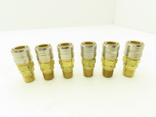 Hansen 400 Pneumatic Socket Coupling 1/2" NPT Male Brass Body Lot of 6