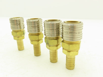 Hansen 400 Series Pneumatic Socket Coupling 1/2" Barb  Brass Body Lot of 4