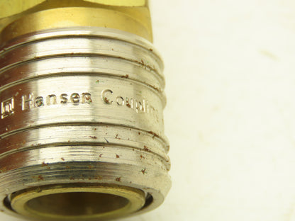 Hansen 400 Series Pneumatic Socket Coupling 1/2" Barb  Brass Body Lot of 4
