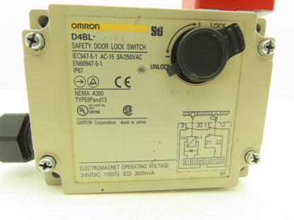 Omron D4BL-2DRA Solenoid Interlock Safety Door Switch 24VDC