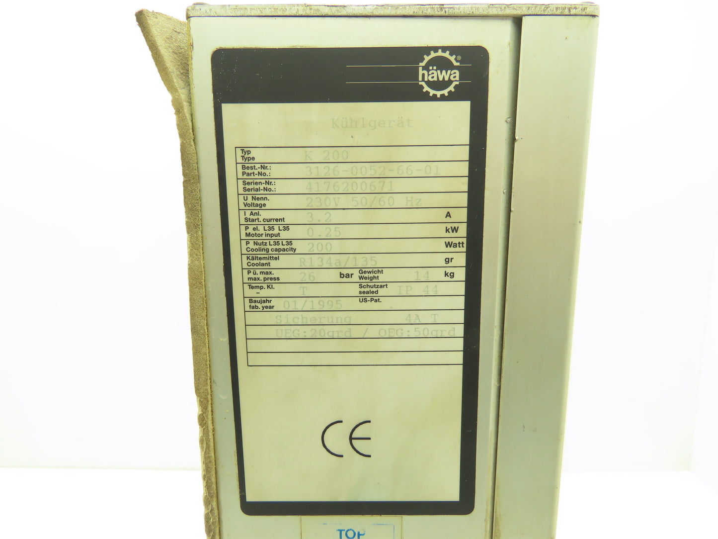 Hawa K 200 FA Cooler Electrical Enclosure AC Cooling Unit 230V 3.2A 1Ph