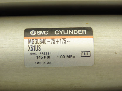 SMC MGGLB40-75+175-X61US Pneumatic Guided Air Cylinder 75mm+175mm Tandem Stroke